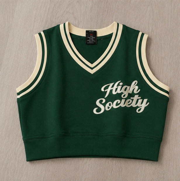 Green Cropped Sweater Vest