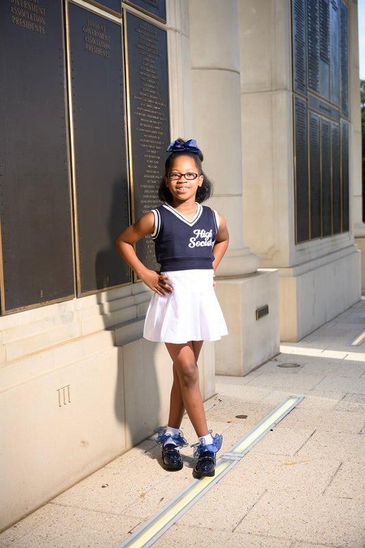 Navy Cropped Sweater Vest