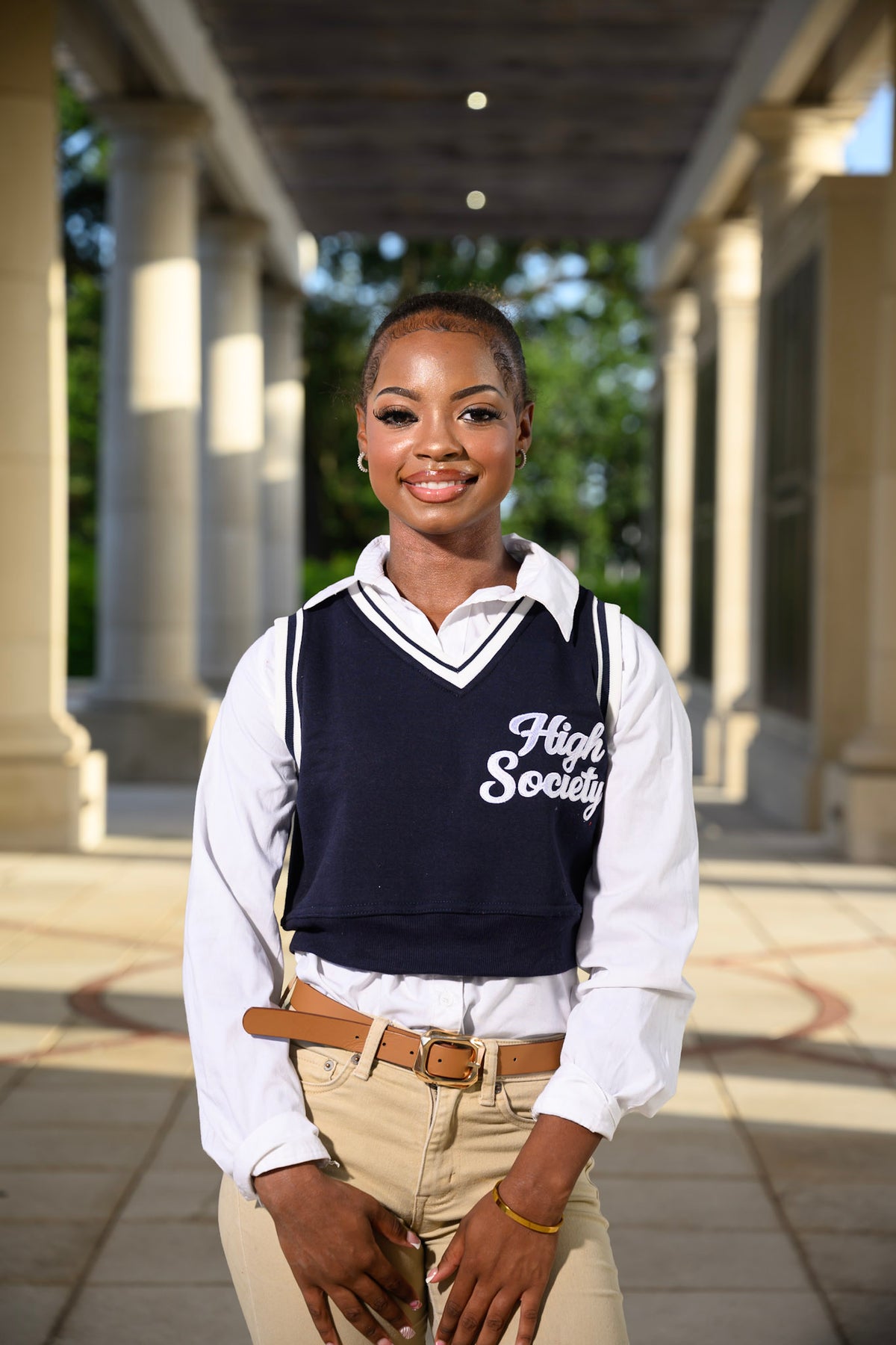 Navy Cropped Sweater Vest