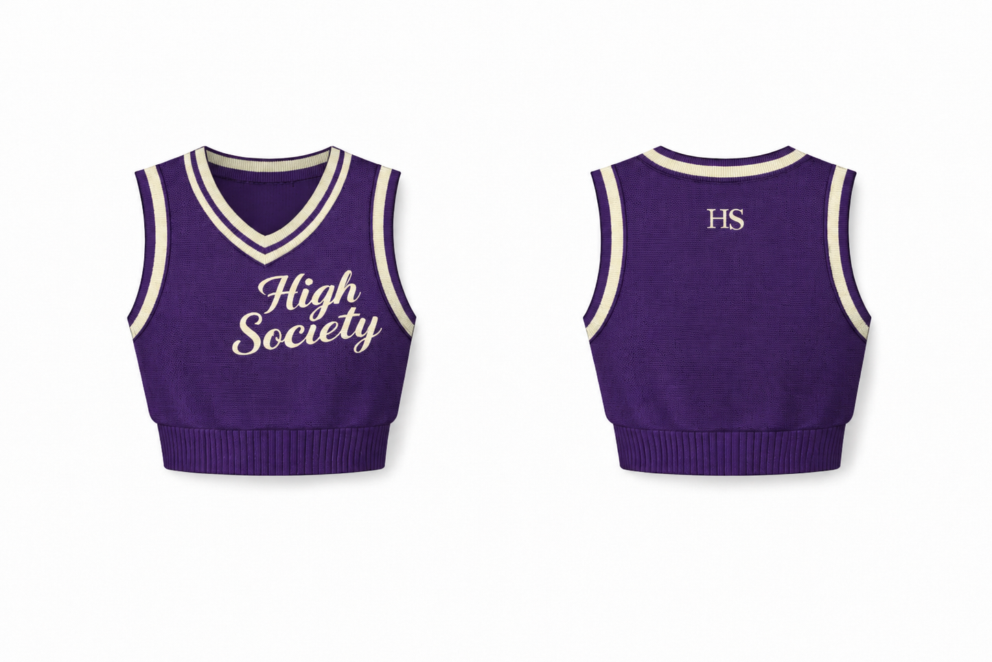 Purple Cropped Sweater Vest (Pre Order)