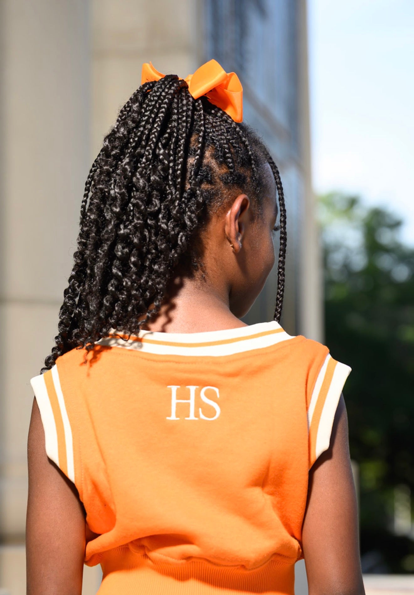 Orange Cropped Sweater Vest