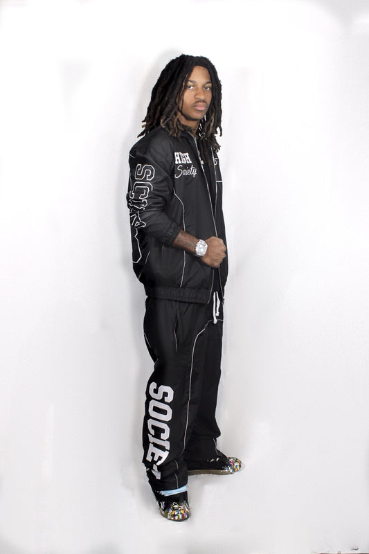 Black Windbreaker Set